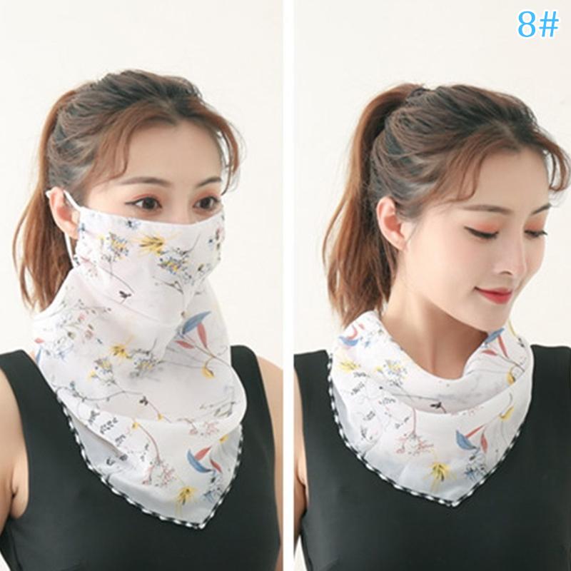

1 шт. Женская маска-шарф, маска для защиты от солнца, уличная, пылезащитная, для езды на велосипеде, бега, с ушными петлями, шелковый шарф, носовой платок