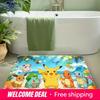 Pokemon Beach Party Print Doormat Anti-slip Absorbent Floor Mat for Home Entrance Bedroom Living Room Decor