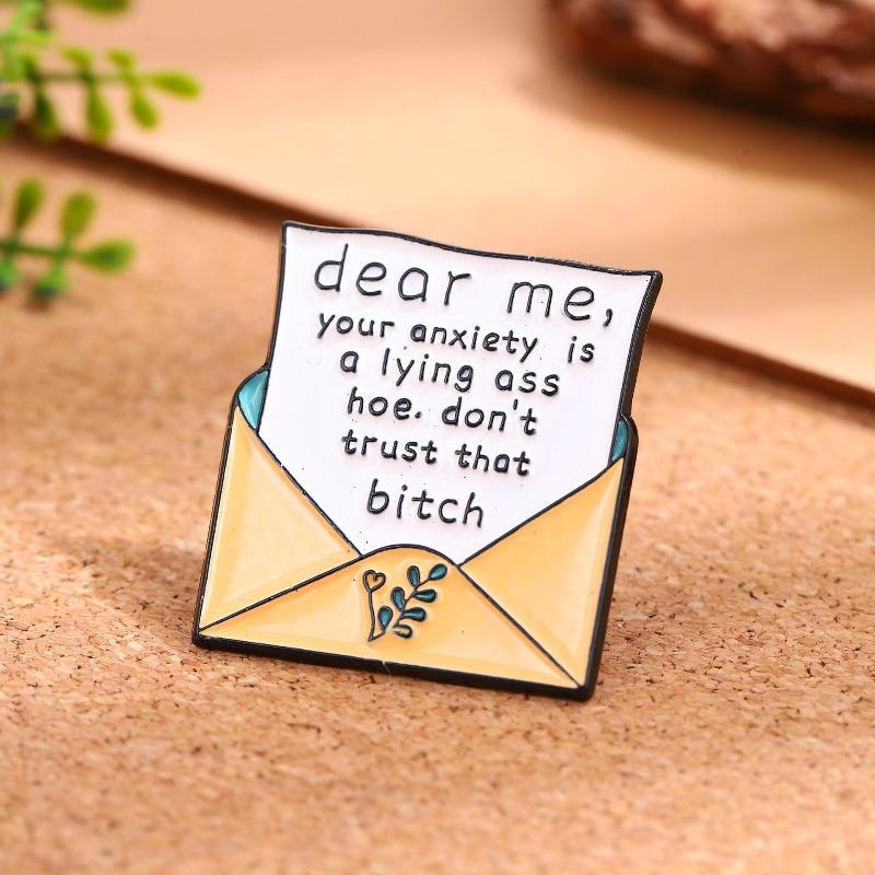 Creative Cartoon English Alphabet Series Alloy Brooch Fashion Versatile Metal Badge Clothes Accessories Clothing