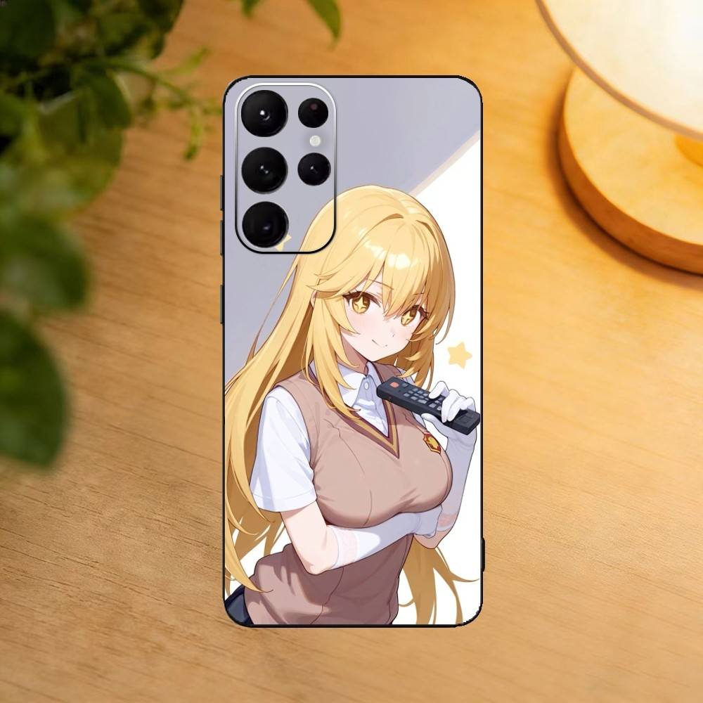 Shokuhou Queen Misaki Phone Case For Samsung S25,24,23,22,30,21,10,9,Ultra,Plus,Lite Soft Black Case