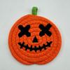 4/8Pcs Handwoven Pumpkin Shaped Coasters Creative Non-Slip Cup Mat  Halloween Decor