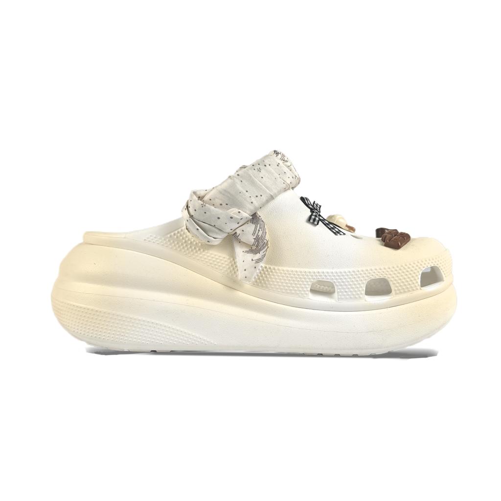 Crocs Crush Clog EVA Casual Fashion Versatile Exquisite Simple Trend Hole Shoes Unisex White