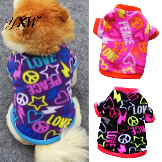 Mascota Perro Cachorro Invierno Suave Cálido Corazón Estampado de Estrella Ropa Abrigo Disfraz Vestimenta