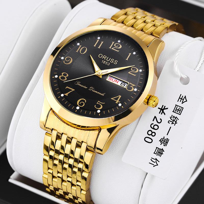 Premium Luminous Calendar Business Watch Men'S Waterproof Steel Belt Quartz Watch Men'S Watch