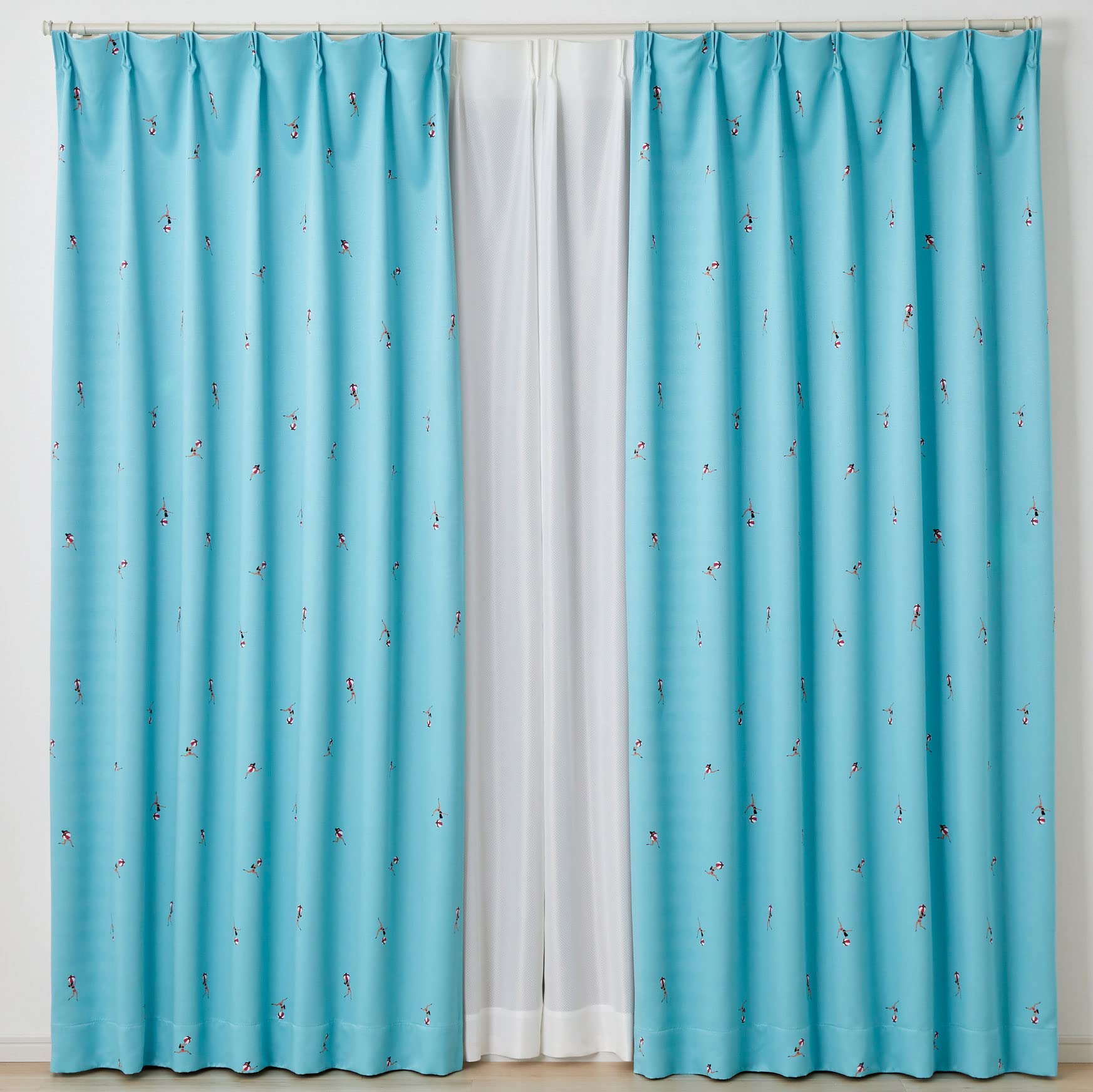 

Suminoe Jessica V1348 Blue Washable 100 x 178 1 Panel Curtains, cm, синій