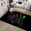 Pink, Green,wicked Pattern Polyester Office Carpet Chair Mats, Home Decor Dormitory Floor Protector