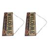 2pcs Halloween Sunflower Wooden Welcome Sign Fall Autumn Decorative Wall Board Hanging Ornaments for Indoor Outdoor