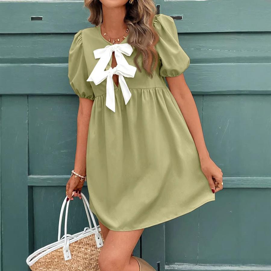 Women's Autumn New Dress One-Shoulder Solid Color Waist Slim Fit A-Line Dress