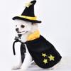 Star Halloween Pet Costume with Witch Hat Stand-collar Small Dog Knight Cape Easy To Wear Adjustable Cat Cosplay Cloak Festival
