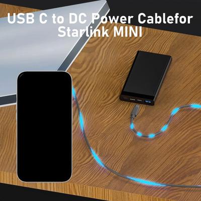 Mini TypeC DC5521 5.5x2.1mm Waterproof Power Cable for Outdoor Use PVC Cord with Overload Mulltiple Protection