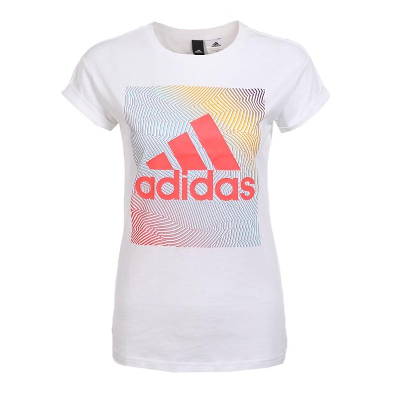 Adidas Womens Training Series Logo Round Neck Pullover Casual Short Sleeve T-Shirt Women Tops CG1659 S