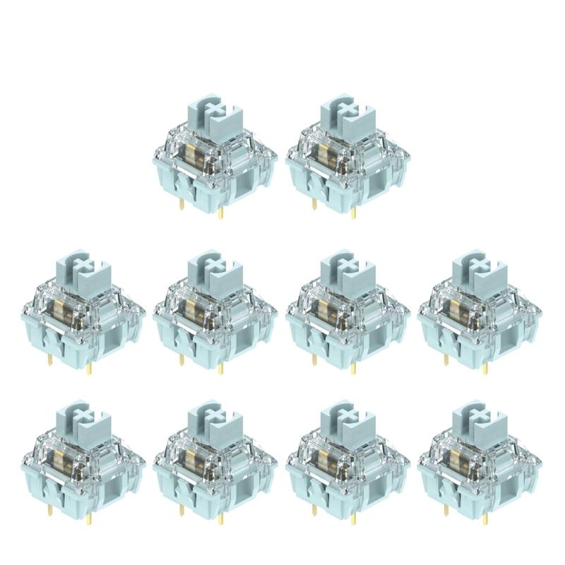 TTCs Silence Bluish White V2V3 Switches 3Pin Tactile Silence for Mechanical Keyboards Mute 2 Gold Plateds Spring Axises