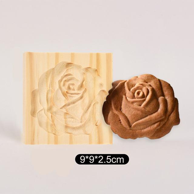 Wooden Cookie Mold Household Gingerbread Cake Mould Press Christmas 3D Biscuit Embossing Molds Bakery Gadget Kitchen Supplies