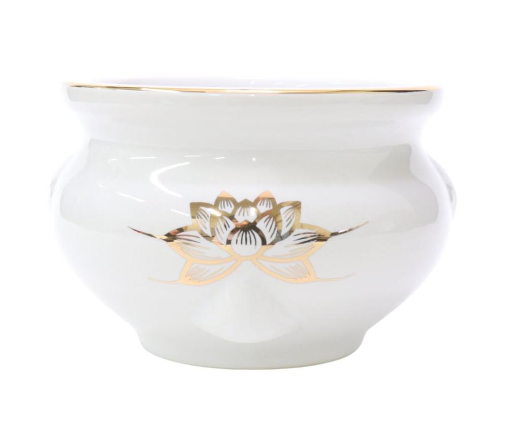 Brûleur d'encens Lotus Platine, Fond Plat [4,5 pouces] Fournitures pour Autel Bouddhiste, Fournitures Mémoriales pour la Maison, Compatible avec les Urnes