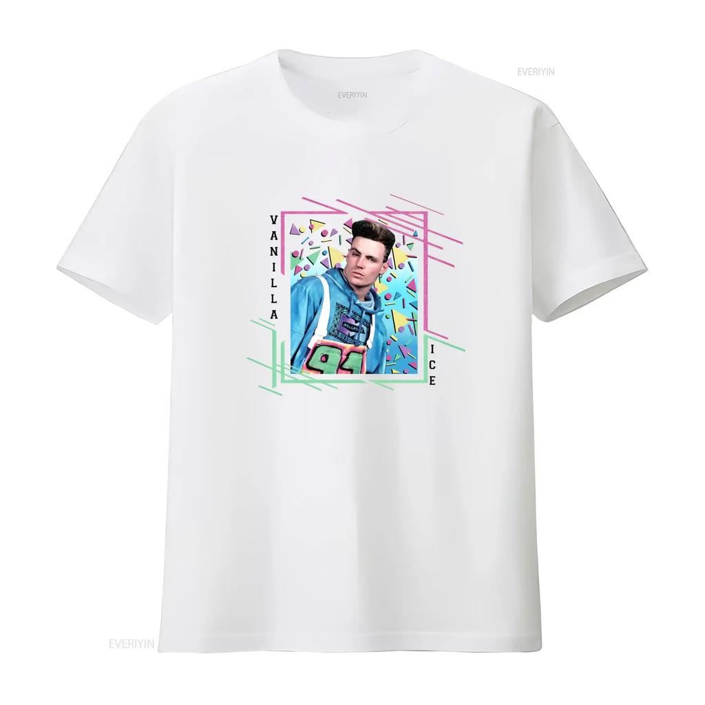 Vanilla Ice Triangles Music Print T Shirt for Men Fashion Streetwear vintage Washed Stretched Unisex designer clothes Soft