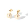 European & American Influencer Style 18K Gold Pearl Diamond Cross Earrings for Women