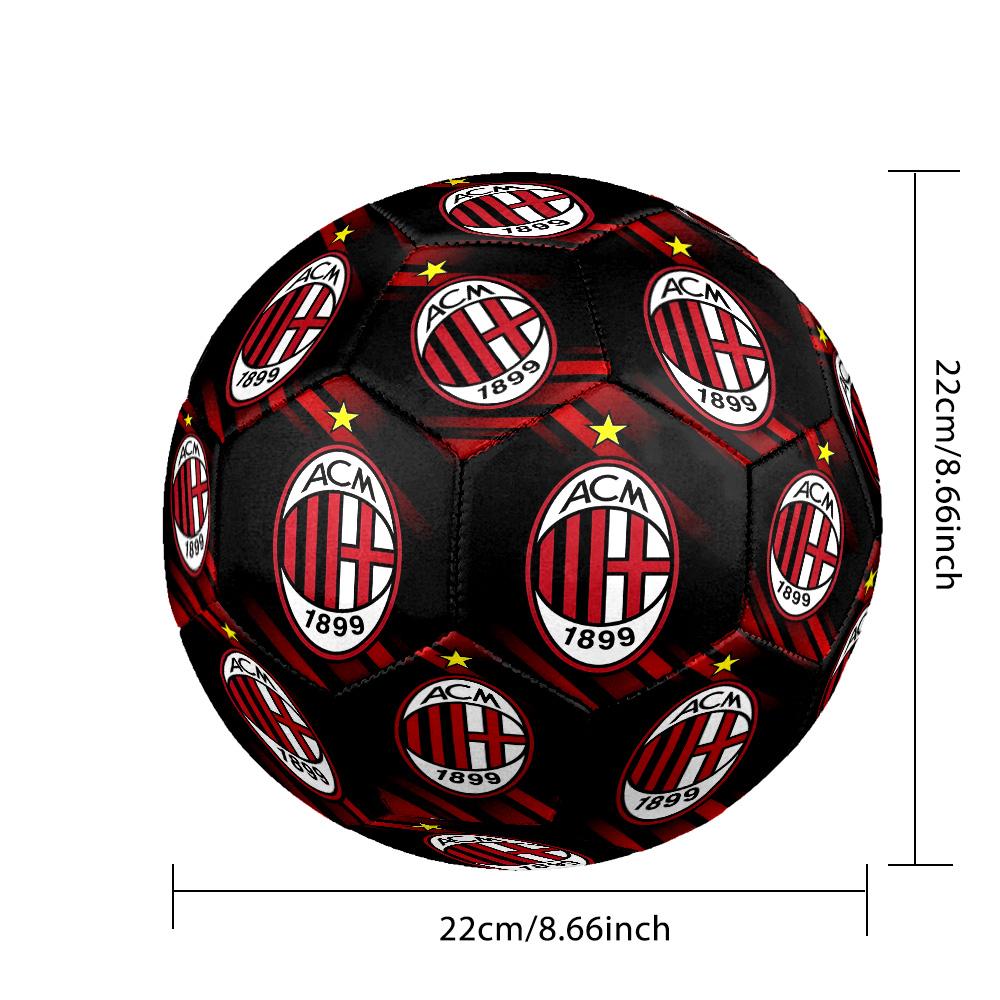 Pallone da Calcio da Partita Misura 5 Tema AC Milan Pallone da Calcio Professionale da Esterno Morbido al Tocco Pallone da Allenamento