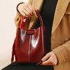 Red Bucket, Mother and Child Bag, Women's High-end Bridal Wedding Bag, Gift, Simple and Versatile Handbag, Commuter Messenger Bag