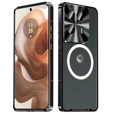 Magic Shield Magnetische Serie für Motorola Moto X50 Ultra 5G/Edge 50 Ultra 5G Hülle Metall+TPU Handyhülle mit Linsenschutz