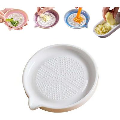 Premium Ceramic Garlic Grater Plate,Exquisitely Handcrafted Ginger Grater Plate,Modern Design Multipurpose Grinder Plates Burnishing Machine