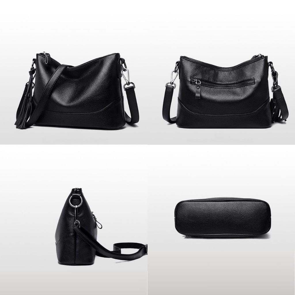 Shoulder Genuine for with Popular In Large Shoulder Crossbody Brown [REMARSO] Bag, Handbag, 2-way, Leather, Women, Tassels, Korea, Elegant, Stylish,