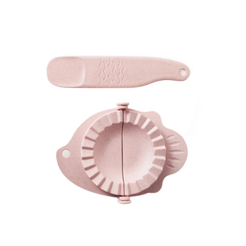 Wheat Straw Dumpling Maker - 2-in-1 DIY Dumpling Mold for Pierogi, Eco-Friendly Press Tool with Non-Slip Handle & Storage Hole