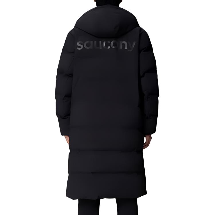Saucony Urban Woven Long Down Jacket Men Outerwear Black SC2240074A-BK01