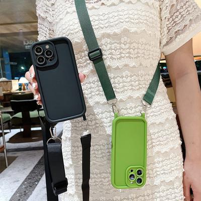 Crossbody Cord Rope Lanyard Necklace Case For iPhone 14 11 12 13 15 Pro Max XS X XR 8 7 Plus SE Shockproof Soft Silicone Cover