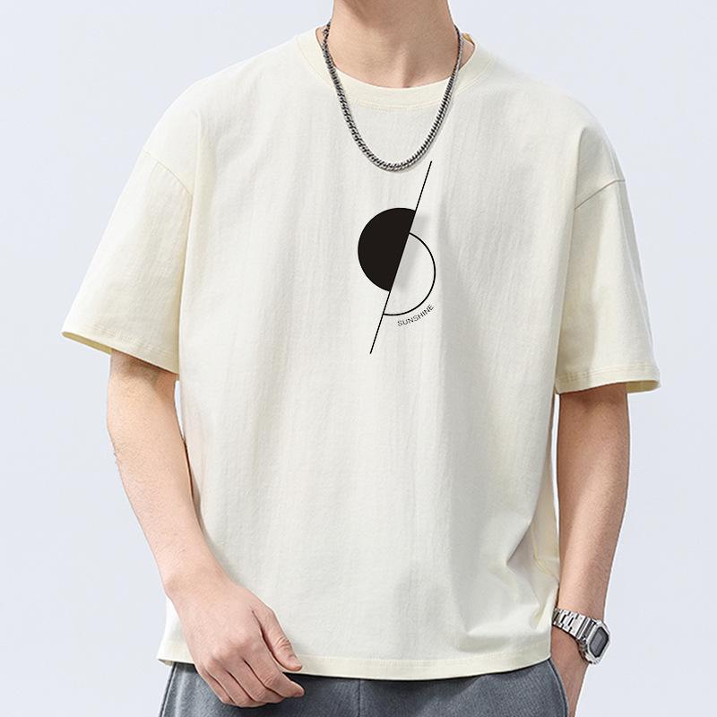 New Summer Men's Round Neck Printed Short-sleeved T-shirt Thin Casual Youth Half-sleeved Shirt