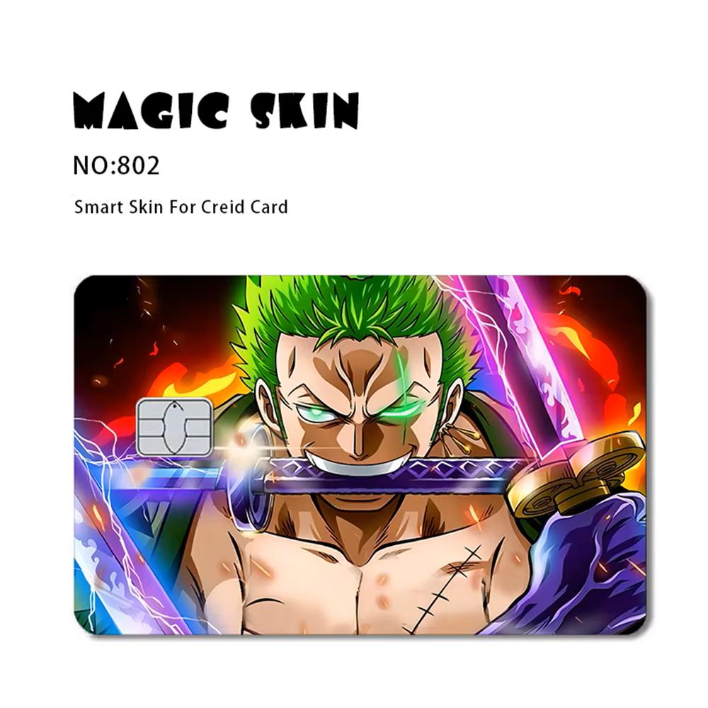 Anime One Piece Luffy Zoro Ace Robin Matte Pvc Sticker Film Tape Skin For Credit Card Debit Card Bank Crds Stickers Decal Toys