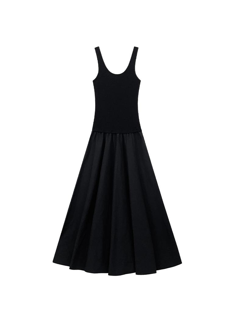 Meuameu Logo Sleeveless Layered Dress