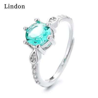 Lindon Classic Copper Alloy Zircon Ring Ladies Jewelry Wedding Promise Party Gift