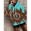 Womens Floral Print Hooded Sweatshirt Soft Comfortable Casual Pullover Daily Wear