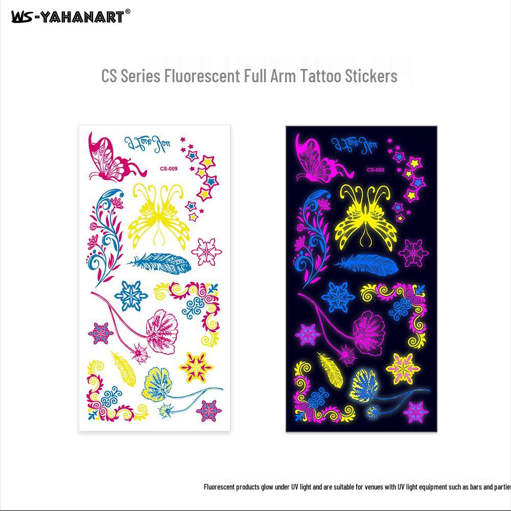Creative Fluorescent Waterproof Full Arm and Face Tattoo Sticker