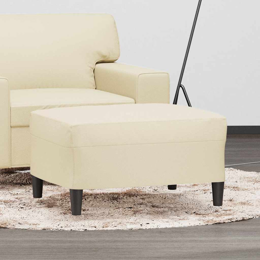 vidaXL Fußhocker Creme 70x55x41 cm Kunstleder creme