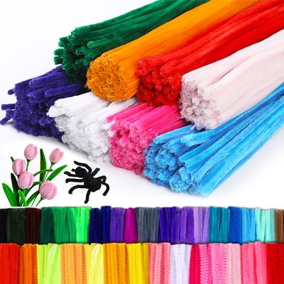 100 Stück 30cm Farben Chenille-Stiel Verdrehter Stab Eisendraht DIY Handarbeit Wollwurzel Flauschige Stange Verdrehen Dekoration Pfeifenreiniger Plüsch
