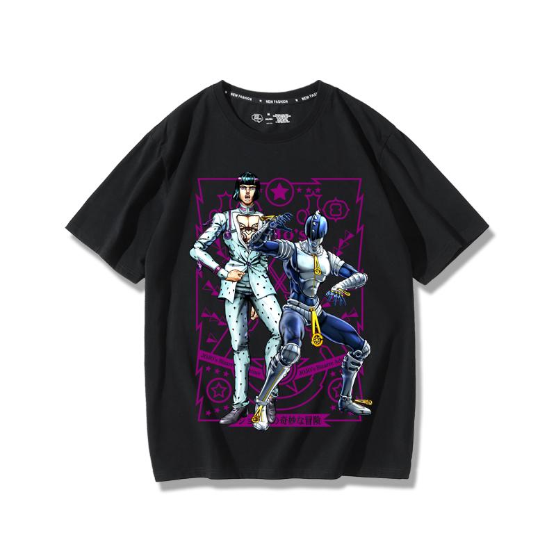 JoJo's Bizarre Adventure anime potlač postáv letné pánske 100% bavlnené tričko vonkajšie ležérne pohodlné trendové streetwear