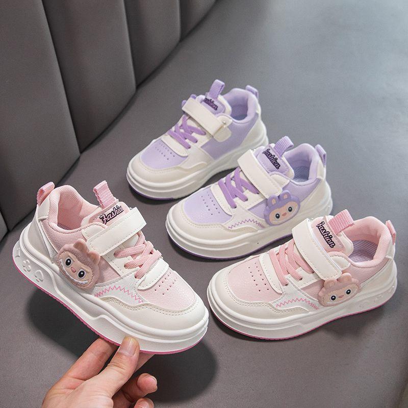 Cute LBB Sneakers for Girls, Soft-soled Leather Sports Shoes for Children In Spring and Autumn