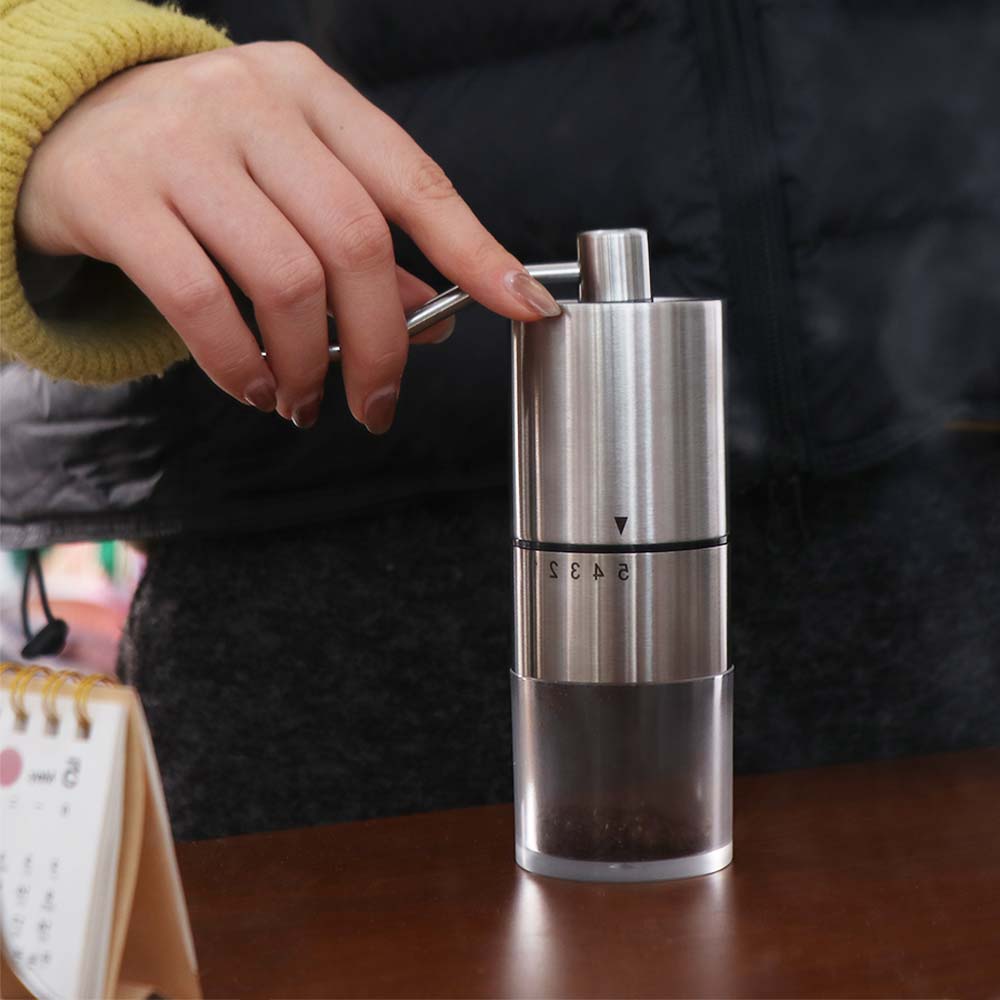 Clear Bin Manual Coffee Grinder Detachable Portable Coffee Grinding Machine Household