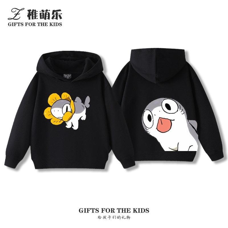 Sudadera con capucha infantil con estampado de dibujos animados para otoño e invierno: ropa deportiva versátil para niños y niñas.