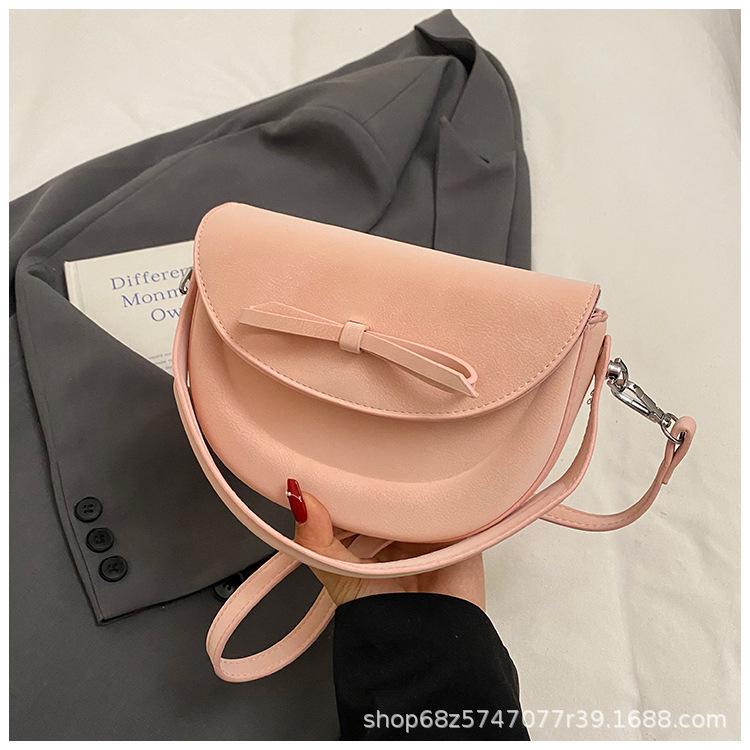 Korean Version Niche Design Fashionable Simple Bow Bag Women's 2025 Summer New High-end Messenger Small Square Bag