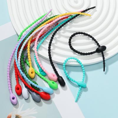 2-5pcs/Lot Key Chain Tag Rope Silicone Rubber Twist Wire Cable Loop Screw Lock Ring Key Holder Keyring DIY Handmade Findings