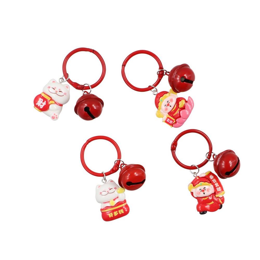Resin Maneki-neko Keyring Kawaii The God of Wealth Keychain Cartoon Fortune Cat Pendant Unisex