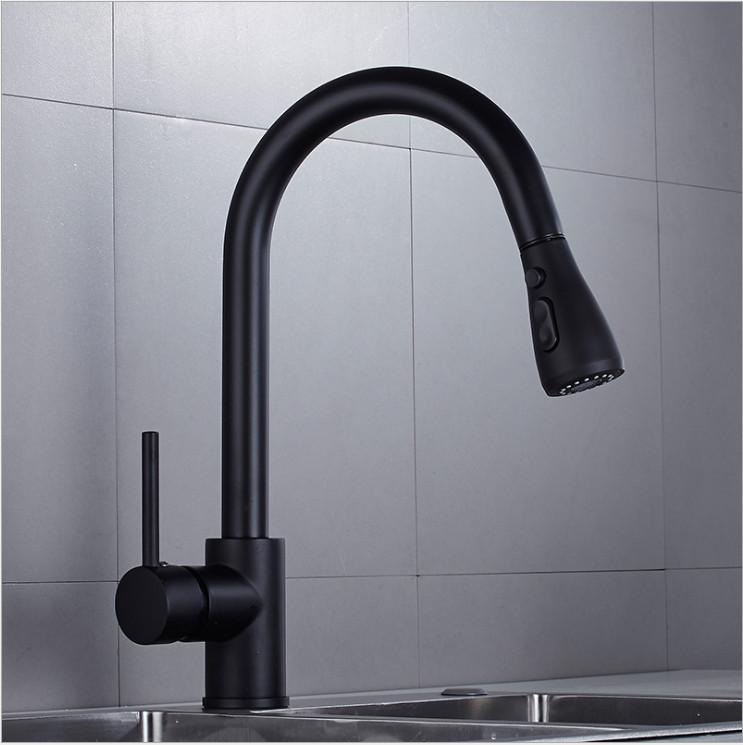 Kitchen Faucet Mixer Pull Out Kitchen Tap Single Handle Single Hole 360 Rotate Copper White/ Nickel/Gold Swivel Sink Mixer Tap
