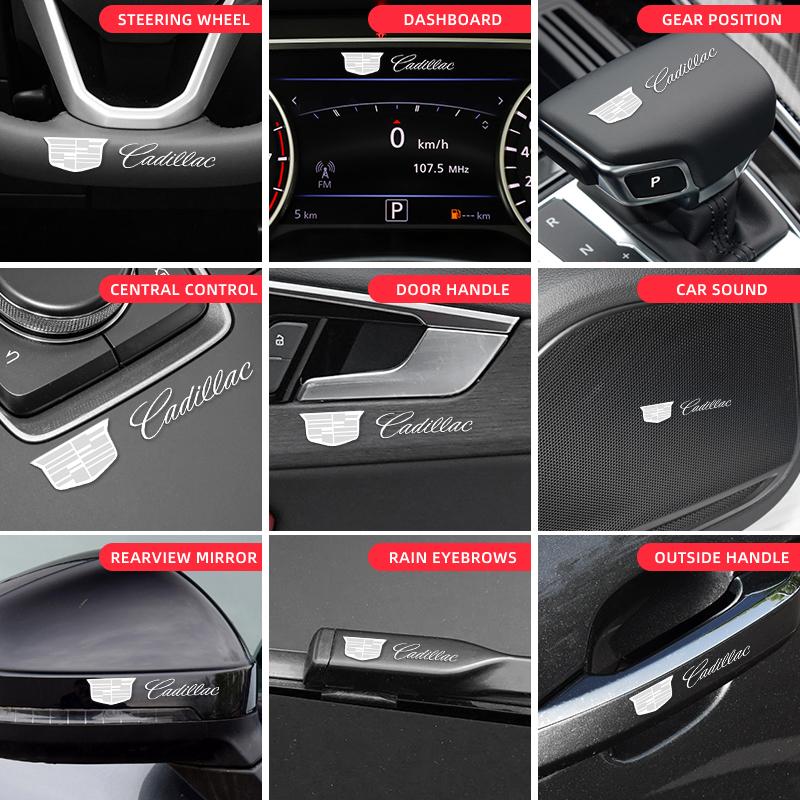 2/5/10pcs Autocollants Métalliques 3D Logo de Voiture Accessoires Décoratifs Pour Logo Cadillac Escalade CTS ATS SRX XTS XT5 STS CT5 CT6 BLS XLR