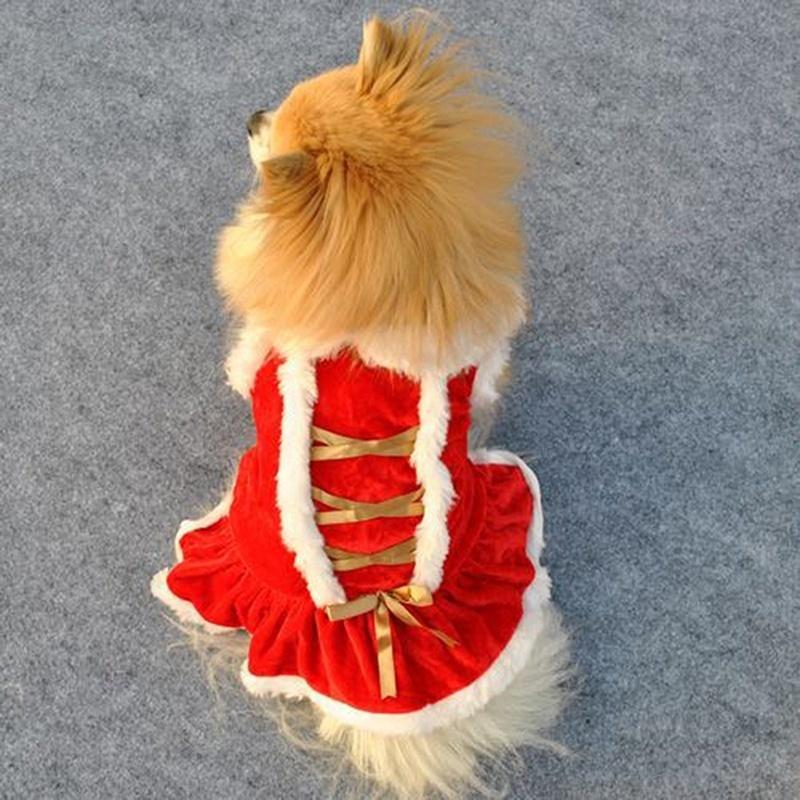 Christmas Decoration Puppy Santa Clothes Pet Costume Dog Winter Skirt Supplies