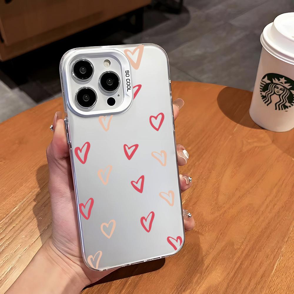 Apple 15 Pro Max phone case iPhone 14 high-end 13 heart-shaped 12 niche 11 cartoon 16 set X