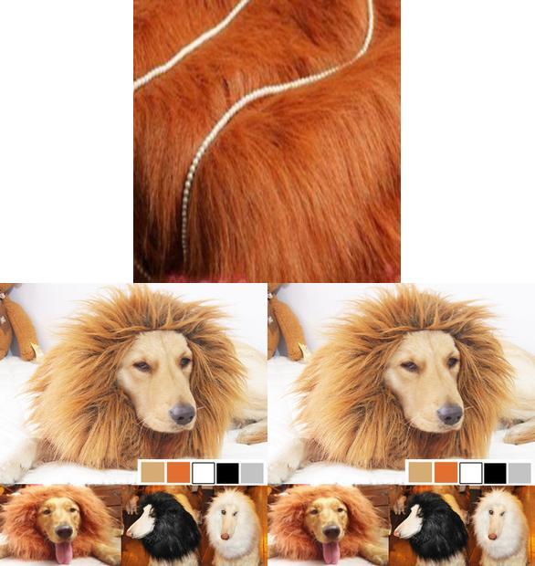 Jungle King Pet Costume Lion Hat With Faux Fur For Small Dogs