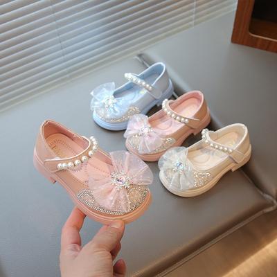 Spring and Autumn New Fashion Trend Rhinestone Girls Comfortable Soft-soled Leather Shoes
