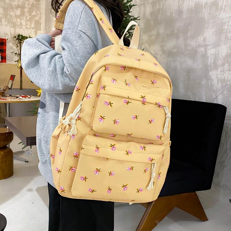 Rucsac cu imprimeu cu puncte pentru femei, ghiozdan mic, floral, pentru studenți. Rucsac ușor de călătorie